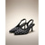 tanie Lata 50. XX wieku-damskie półbuty typu slingback z lat 50. w groszki – eleganckie, czarne &amp;białe szpilki typu „kaczuszek” na imprezy retro i rockabilly &amp;styl z połowy wieku