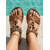 preiswerte Frauen-Braune Boho-Sandalen für Damen mit bunten Perlen und Herzanhänger – sommerliche T-Riemen-Sandalen im Ethno-Stil für den Urlaub &amp;Badebekleidung und Sommerreisen