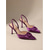 abordables escarpins à talon ouvert-Escarpins slingback en satin violet pour femme - élégants escarpins à bout pointu et petit talon ornés d'une boucle, parfaits pour les dîners de fêtes et les soirées habillées. &amp;vêtements élégants du