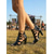 abordables Femmes-Sandales à talons pour femmes en similicuir verni noir - chaussures de festival tendance avec découpes et talon bloc épais, idéales pour Coachella et les raves. &amp;concerts d'été en plein air