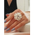 abordables Mariage ACC-Bague cocktail élégante et ajustable en fausse perle pour femme, couleur or et argent, bijou vintage idéal pour les mariages, les fêtes, les soirées et les occasions formelles.