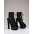 preiswerte Frauen-Schwarze Plateau-Stiefeletten mit Blumenmuster und Spitze für Damen – sexy Schnürstiefel mit offener Zehenpartie und hohen Absätzen für Musikfestivals, Raves und Sommerkonzerte