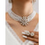 abordables Mariage ACC-Ensemble de bijoux en fausses perles pour femme - élégant collier et boucles d'oreilles dorés et argentés, idéal pour les mariages, les enterrements de vie de jeune fille et les galas - pendentif en perles classique, accessoire parfait pour les demoiselle