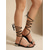 ieftine Femei-Sandale gladiator negre pentru femei cu barete - sandale plate și elegante, cu șireturi și detalii cu strasuri, pentru stațiuni în aer liber, vacanțe tropicale &amp;seri la plajă