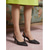 tanie Lata 50. XX wieku-damskie półbuty typu slingback z lat 50. w groszki – eleganckie, czarne &amp;białe szpilki typu „kaczuszek” na imprezy retro i rockabilly &amp;styl z połowy wieku