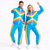 voordelige Outfits-Hippie Jaren '80 Street Style Broeken Outfits Jack Lange Mouwen Schijf Geometrisch Kostuum Uniseks Carnavalskostuum Maskerade Casual Dagelijks gebruik Feesten &amp; Uitgaan Volwassenen Top Broeken Lente