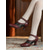 abordables Victoriano &amp; Eduardo-Zapatos de boda victorianos de encaje para mujer: elegantes zapatos eduardianos blancos de tacón medio con ribete festoneado. &amp;Correa de tobillo para novias vintage, eventos patrimoniales &amp;fiestas de