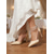 cheap Bride-Women's Silver Satin Pointed Toe Heels with Pearl Ankle Straps, Elegant Bridal Shoes for Beach Weddings