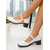 baratos Sapatos Mary Jane-Sapato feminino vermelho estilo Mary Jane com salto bloco - confortável, em couro sintético envernizado, com salto médio e tira ajustável, ideal para o trabalho, ocasiões casuais de negócios e deslocamentos diários.