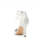 cheap Bride-Women's Silver Satin Pointed Toe Heels with Pearl Ankle Straps, Elegant Bridal Shoes for Beach Weddings