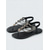 abordables Mujeres-Sandalias negras de tiras para mujer con tiras de diamantes de imitación: sandalias planas de gladiador brillantes para vacaciones en islas, cruceros y resorts tropicales.