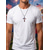 cheap Accessories-United States 250th Anniversary Men's Stainless Steel American Flag Cross Pendant Necklace, Durable and Stylish, Perfect for Independence Day, US and Casual Everyday Wear