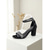cheap Heeled Sandals-Women's Black Block Heel Sandals - Elegant Ankle Strap Heels with Sparkling Rhinestone Band for Summer Evening Parties, Luxury Resort Vacations &amp; Cocktail Events