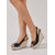 economico Sandali con zeppa-Eleganti sandali con zeppa neri in vernice da donna - espadrillas con plateau e punta aperta e cinturino regolabile per vacanze in crociera e cene su yacht di lusso &amp;eventi serali estivi