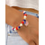 voordelige Accessoires-Patriottische bedelarmband voor dames van legering en acryl, elastische kralenarmband met verschillende hangers, perfect voor de viering van 250 jaar Amerika, Onafhankelijkheidsdag en dagelijks gebruik.
