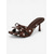 abordables Sandales à talons-Mules élégantes à pois marron pour femmes - mules chics en satin avec nœud et talon aiguille, parfaites pour les banquets, les dîners de luxe et les soirées d'été.