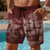 abordables Retro Vintage &amp; Ética-Hombre Náutico Velero Textura grunge Boxers de Natación Pantalones de Natación Pantalones de Surf Media cintura Retro Antiguo Exterior Vacaciones Uso Diario Bolsillos laterales Forro de malla Cintura