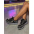 abordables Zapatillas de mujer-Zapatillas de plataforma con diamantes de imitación para mujer: zapatos de terciopelo negro de moda para fiestas nocturnas.