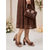 voordelige Moeder van de Bruid/De Bruidegom-dames bruine sandalen met hak &amp;Bijpassende tassenset - elegante outfit voor moeder op een stadsbruiloft of formele gelegenheid