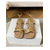 baratos Mulheres-Sandálias femininas douradas com salto bloco e rede de strass - sapatos elegantes para jantares de resort em férias.