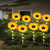 abordables Éclairages pour allées-Poteau lumineux solaire en forme de tournesol à LED - Lampe végétale artificielle pour allée ou cour, idéale pour les fêtes. &amp;décoration paysagère, lampe de sol étanche pour pelouse