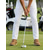 tanie Męskie buty golfowe-Białe i brązowe buty golfowe dla mężczyzn, cholewka ze skóry, lekka amortyzacja, podeszwa antypoślizgowa, idealne na pole golfowe i do aktywności na świeżym powietrzu