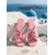economico Infradito scivolosi-Sandali da donna romantici rosa con cinturini intrecciati - comodi sandali bassi con cinturini scintillanti di strass per fughe su isole, vacanze a Santorini &amp;relax in riva al mare
