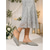 voordelige Moeder van de Bruid/De Bruidegom-Zilveren muiltjes met lage hak voor dames - elegante schoenen voor de moeder van de bruid bij een bruiloft in de stad.