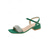 cheap Mother of Bride/Groom-Women's Green Block Heel Sandals with Crystal Embellished Strap, Elegant Mother of the Bride Shoes for Garden Wedding, Comfortable Low Heel Dress Sandals for Outdoor Ceremony