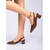 abordables zapatos de tacón con tira-Zapatos de tacón con tira trasera y efecto cocodrilo en marrón para mujer: elegantes tacones de bloque con punta puntiaguda y correa ajustable para trabajo de oficina o negocios informales. &amp;ropa