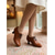 billige Victoriansk og Edwardiansk-Damesko i viktoriansk stil med snøring i oxford-stil – elegante edwardianske retro-støvletter med hæl, kamskjellformet brogue-detalj og spolehæl for vintagebryllup og kostymer fra perioden &amp;klassiske