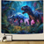 cheap Wall Tapestries-Prehistoric Dinosaur World Colorful Sunset T-Rex Brachiosaurus Stegosaurus Waterfall Tropical Jungle Wall Tapestry Wall Hanging Kids Bedroom Boys Playroom Decor Birthday Party Backdrop