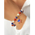 voordelige Accessoires-Patriottische bedelarmband voor dames van legering en acryl, elastische kralenarmband met verschillende hangers, perfect voor de viering van 250 jaar Amerika, Onafhankelijkheidsdag en dagelijks gebruik.