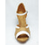 abordables Zapatos de baile latino-Zapatos de baile latino para mujer con tiras beige y blancas: calzado de baile profesional para actuaciones. &amp; práctica