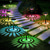 halpa Pathway Lights &amp; Lanterns-1 pakkaus kirkkaita aurinkokennolla toimivia polkuvalaisimia, RGB-väriä vaihtavia + lämpimän valkoisia LED-aurinkokennovaloja ulkokäyttöön, IP67-vedenpitäviä aurinkokennolla toimivia polkuvalaisimia, aurinkoenergialla toimivia puutarhavalaisimia kävelytie