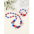 abordables Accesorios-Conjunto de collar y pulsera patrióticos de acrílico para mujer, joyería de cuentas rojas, blancas y azules de varios estilos para la celebración del 250 aniversario de Estados Unidos, el Día de la Independencia y para uso diario informal.