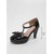 levne Retro styl 50. let-Dámské retro Mary Janes boty z 50. let - elegantní červeno-černé lodičky s T-strapcem, mašlí a platformou na vysokém podpatku pro rockabilly večírky a vintage svatby. &amp;akce klasického tance