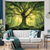 cheap Wall Tapestries-Enchanted Forest Ancient Tree of Life Wall Tapestry Sunbeams Mossy Tree Green Foliage Nature Landscape Living Room Bedroom Decor Home Wall Hanging Mural Backdrop