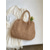 billige Reise- og feriebager-Stor vevd toteveske for kvinner, heklet materiale, tilgjengelig i off-white og khaki, romslig design, perfekt for hverdagsbruk og strandferie