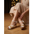 abordables Zapatos de baile latino-Zapatos de baile latino para mujer con tiras beige y blancas: calzado de baile profesional para actuaciones. &amp; práctica