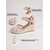 olcso Espadrille szandál-női elegáns barackszínű espadrille ékszandál - lélegző, virágos, csipkehálós, állítható bokapánttal, hajóutakhoz, luxusjachtokhoz &amp;nyári üdülőhelyi rendezvények