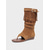 baratos Mulheres-Botas sandália femininas de camurça marrom com franjas - botinhas de verão boho de bico aberto com borlas e fivela, ideais para festivais de música e shows ao ar livre. &amp;eventos boêmios