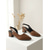 abordables zapatos de tacón con tira-Zapatos de tacón con tira trasera y efecto cocodrilo en marrón para mujer: elegantes tacones de bloque con punta puntiaguda y correa ajustable para trabajo de oficina o negocios informales. &amp;ropa
