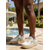 cheap Men-Men's Beige Canvas Sneakers with Patterned Side Panels, Breathable and Stylish, Ideal for Outdoor Resort, Travel and Casual Outings