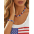 abordables Accesorios-Conjunto de collar y pulsera patrióticos de acrílico para mujer, joyería de cuentas rojas, blancas y azules de varios estilos para la celebración del 250 aniversario de Estados Unidos, el Día de la Independencia y para uso diario informal.