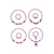 abordables Accesorios-Conjunto de collar y pulsera patrióticos de acrílico para mujer, joyería de cuentas rojas, blancas y azules de varios estilos para la celebración del 250 aniversario de Estados Unidos, el Día de la Independencia y para uso diario informal.
