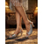 abordables Años 1920 &amp; Era Gatsby-Sandalias de mujer con lentejuelas plateadas brillantes: elegantes tacones de estilo Gatsby de los años 20 con puntera abierta y acabado de espejo para fiestas de los locos años 20 y eventos art déco.
