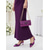 baratos Mãe da Noiva/Namorado-Conjunto feminino de sapato de salto alto e bolsa combinando em cetim roxo - elegante kit slingback, perfeito para mães que vão a casamentos na cidade.