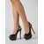 cheap Platform Sandals-Women's Black Croc-Embossed Platform High Heel Sandals with Slingback Strap, Open Toe Stiletto Heels for Nightlife Party, Clubwear &amp; Evening Outfits