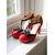 levne Retro styl 50. let-Dámské retro Mary Janes boty z 50. let - elegantní červeno-černé lodičky s T-strapcem, mašlí a platformou na vysokém podpatku pro rockabilly večírky a vintage svatby. &amp;akce klasického tance